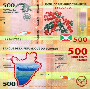 Lot 3 bancnote Burundi UNC