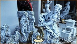 Decorațiuni de grădină, din beton aditivat.