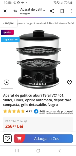 Aparat de gatit cu aburi TEFAL - imagine 2