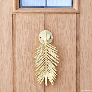 Batator Usa, Ciocanitor Usa Palm Leaf Brushed Gold Door Knocker