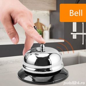 Clopotel pentru receptie hoteluri, baruri, restaurante, material metal inox si plastic, 6 x 10 cm, a - imagine 5