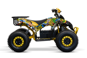 ATV electric NITRO EcoWarrior SPORT 1000W 48V 20Ah cu DIFERENTIAL, grafiti galben - imagine 4