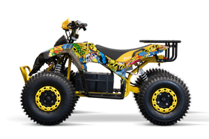 ATV electric NITRO EcoWarrior SPORT 1000W 48V 20Ah cu DIFERENTIAL, grafiti galben - imagine 3