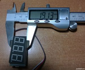 Voltmetru digital 0-30V DC, cu 3 fire, tip Panou LED Albastru blue inclusiv auto 12v 24V - imagine 7