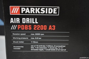 Mașină de găurit pneumatic Parkside PDBS 2200 A3 în carcasă cu accesorii fără cutie - imagine 2