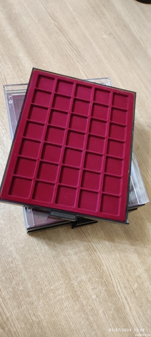 Tavi depozitare-expunere monede, marca LEUCHTTURM, diverse dimensiuni