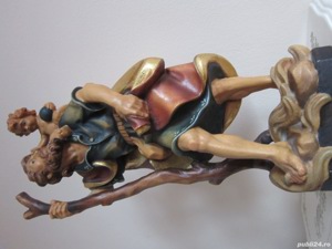 cadou rar Sf.Cristofor purtator de Hristos sculptura mare lemn Germania 1970 - imagine 2