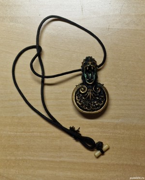 Pandantiv cu 2 fete Viking Norse King HANDMADE bronz rock biker gothic