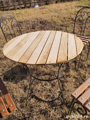 Masa cu 4 scaune fier forjat