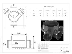 camin canalizare, PP, D 315 mm, 3 intrari + 1 iesire D 160 mm, H 1200 mm, teava gofrata ci capac - imagine 2