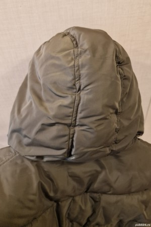 Vesta geaca Tom Taylor L groasa calduroasa cu gluga cu puf verde IMPECABILA purtata o singura data! - imagine 5