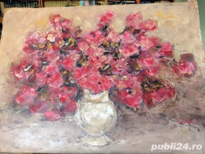 Pictura absolut  minunata, tema florala ulei pe carton,Gelu Constantin