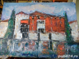 Venetia,pictura superba, ulei pe carton, de Gelu Constantin