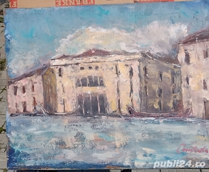 Venetia- pictura superba, ulei pe carton-Gelu Constantin