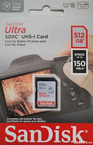 Vand Card memorie SANDISK Ultra, SDXC, 512GB, 150MB s, clasa 10, UHS-I  NOU 179 Lei - imagine 8