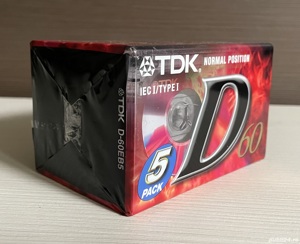 Casete audio Tdk,  5 bucati  TYPE I de 60 min.