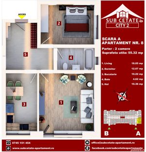 Apartament 2 camere la SUBCETATE - imagine 11