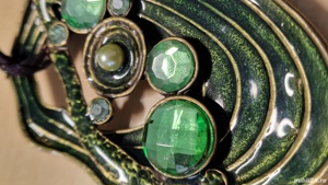 Colier Talisman Amuleta Pandantiv Bijuterie rara verde lucrata manual unicat - imagine 2