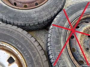 2 Roti Jante Tabla Anvelope 165/70/R13 - Citroen Peugeot Dacia cu 4 prezoane Daewoo Cielo Opel Astra - imagine 2