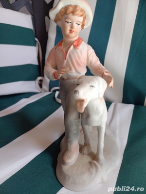 BĂIAT cu CĂȚEL,ansamblu PORTELAN FIN ,produs nou  - imagine 3 BĂIAT cu CĂȚEL,ansamblu PORTELAN FIN ,produs nou  - imagine 3