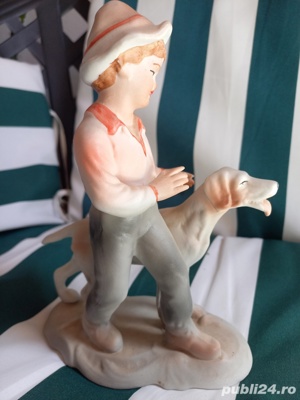 BĂIAT cu CĂȚEL,ansamblu PORTELAN FIN ,produs nou  - imagine 2 BĂIAT cu CĂȚEL,ansamblu PORTELAN FIN ,produs nou  - imagine 2