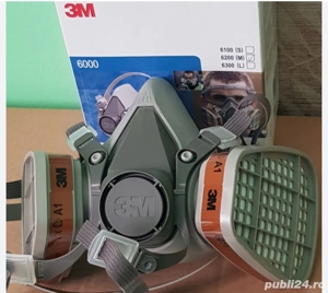 masca de protectie 3M 6200 + filtre prefiltre capace , tot setul la 150 lei  - imagine 9