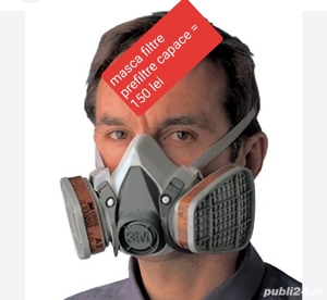 masca de protectie 3M 6200 + filtre prefiltre capace , tot setul la 150 lei  - imagine 5
