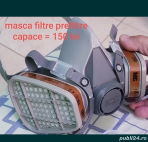 masca de protectie 3M completa cu filtre prefiltre capace = 150 lei - imagine 4