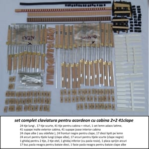 Vand set complet materiale claviatura profesionala pe lemn 2 axe acordeon cu cabina 2+2  -  Italia