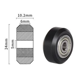 Rulmenti cu bile cu canelura in V, Metal, 5 mm, Negru - imagine 2