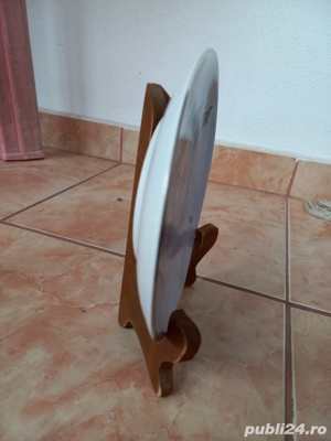 CANADA FARFURIE PORTELAN DECORATIVĂ MARGINE AURIE UNICAT CU SUPORT  - imagine 4