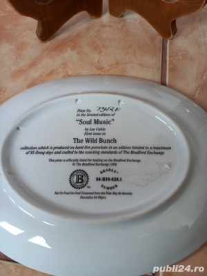 CANADA FARFURIE PORTELAN DECORATIVĂ MARGINE AURIE UNICAT CU SUPORT  - imagine 6