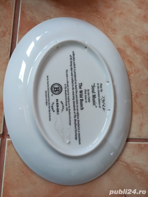 CANADA FARFURIE PORTELAN DECORATIVĂ MARGINE AURIE UNICAT CU SUPORT  - imagine 5