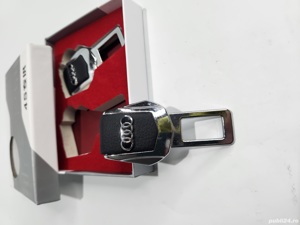 Anulator Centura Audi cu insertie piele eco si logo - imagine 2