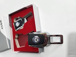 Anulator Centura Mercedes cu insertie piele eco si logo - imagine 2
