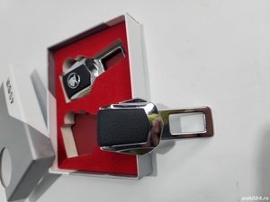 Anulator Centura Skoda cu insertie piele eco si logo - imagine 2