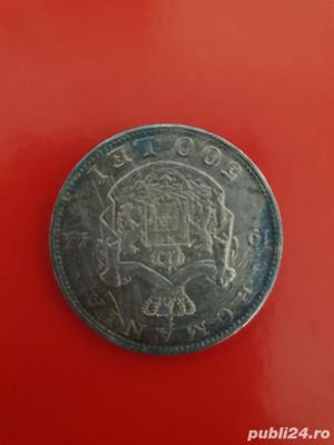 Monedă autentică din argint 500 lei-1944 - regele Mihai I  - imagine 2