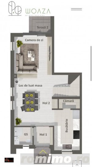 Casă duplex 3 camere 127,66 mp - Proiect Woaza - str. Stefan cel Mare, Zalău - imagine 3