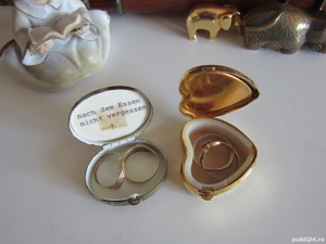 cutie pt inele,bijuterii,pastile Pill Box vintage Mother of Pearl - imagine 2