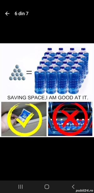 Pastilele efervescente pentru lichid de parbriz 