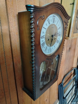 Ceas de perete cu pendula și gong URSS  - imagine 5