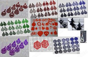 50 martisoare. pandativ 2-4cm -  din plastic - culoare orange, rosu, verde, maro si negru  - imagine 5