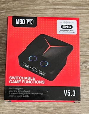 Casti M90 PRO, V5.3 BT Wireless, Touch, Display Digital, Functie powerbank 1200mAh,Negru - imagine 2