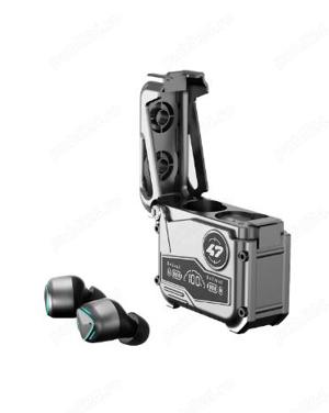 MK47 Căști Bluetooth în ureche pentru jocuri - culori albastru, gri sau argintiu - imagine 3