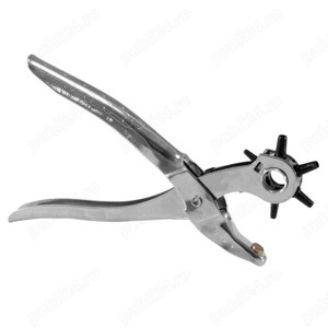 Cleste pentru perforat curea, cleste preducea, 23cm,6 diametre diferite de gauri ( 2,5mm - 5 mm),nou