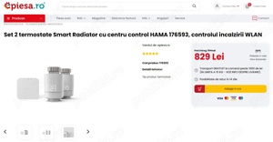 2x Hub Hama termostat, pt cap termostatat Smart pt radiator, Wi-Fi - imagine 2