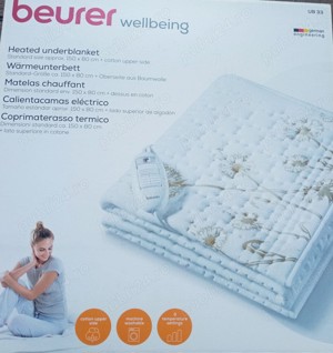 Saltea sigilata electrica BEURER, 60W, 150 x 80 cm, Comutator detasabil