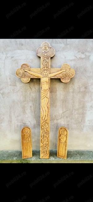 Vând Cruce si Troiță Lemn Stejar Sculptat 