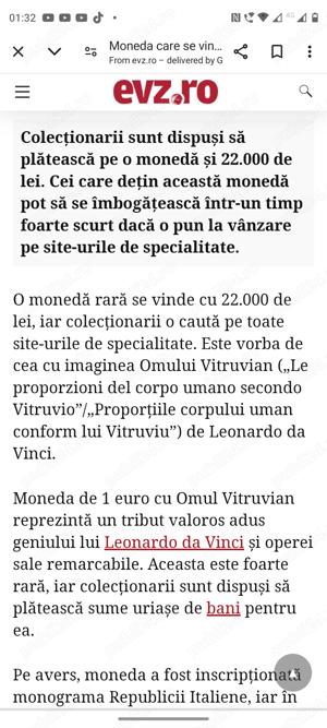 vand moneda  rara de 1 euro cu omul vitruvian din 2002 - imagine 3
