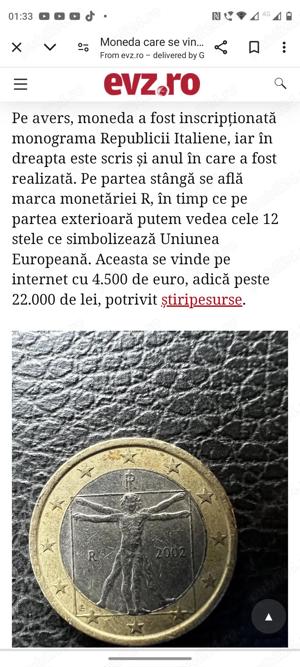 vand moneda  rara de 1 euro cu omul vitruvian din 2002 - imagine 4